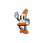 Happy Cone Man Die-Cut Decal